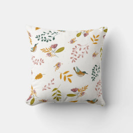 フローラカラフルの背景にある鳥 クッション