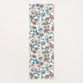 フローラカラフルめでたい青オレンジ色の花 ヨガマット (裏面)