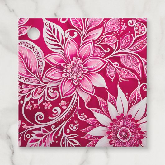 フローラカラフルろうけつ染めアートギフトラベル フェイバータグ (正面)