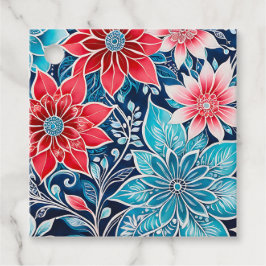 フローラカラフルろうけつ染めアートギフトラベル フェイバータグ