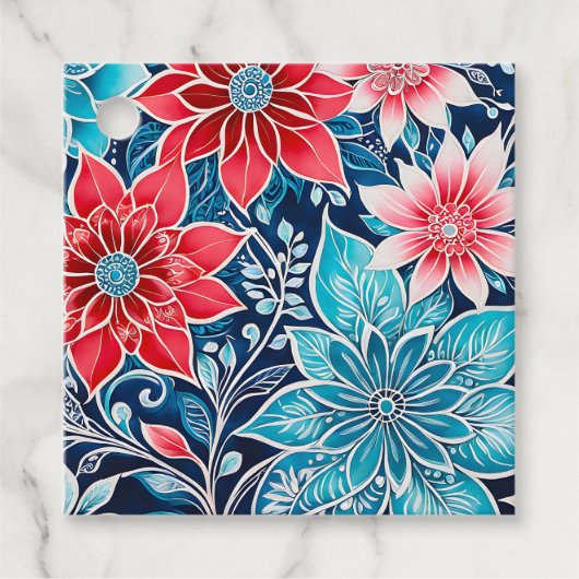 フローラカラフルろうけつ染めアートギフトラベル フェイバータグ (正面)