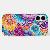 フローラカラフルろうけつ染めArt iPhoneケース Case-Mate iPhoneケース (裏面 (横))