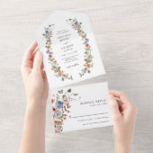 フローラカラフルをすべて1つの招待状 オールインワン招待状 (貼ってはがせる)