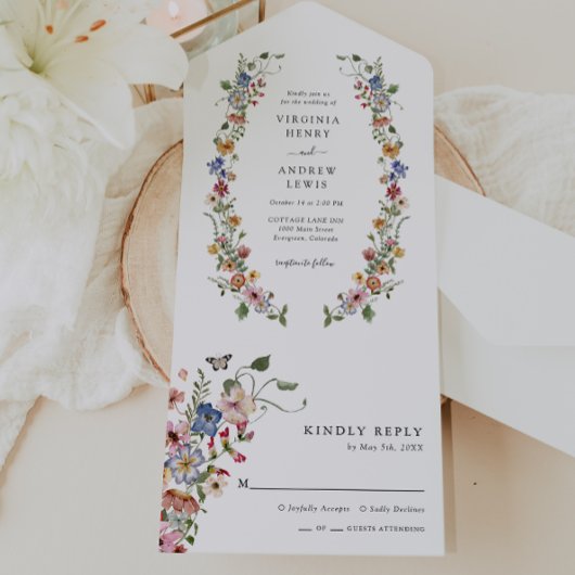 フローラカラフルをすべて1つの招待状 オールインワン招待状