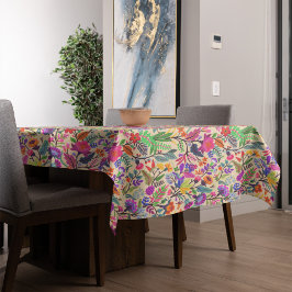 フローラカラフルイラストレーション花プリント模様 テーブルクロス