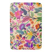 フローラカラフルイラストレーション花プリント模様 バスマット (正面縦)