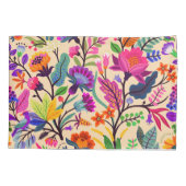 フローラカラフルイラストレーション花プリント模様 枕カバー (裏面)