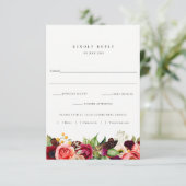 フローラカラフルウェディングRSVPと食事の選択カード 出欠カード (スタンド正面)