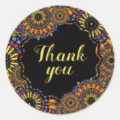 フローラカラフルオリエンタルマンダラスサンキュー ラウンドシール (正面)