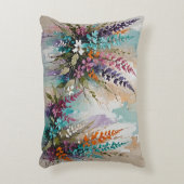 フローラカラフルオンブルーベージュホワイトラベンダー アクセントクッション (正面(垂直))