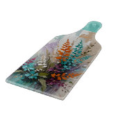 フローラカラフルオンブルーベージュホワイトラベンダー カッティングボード (角)