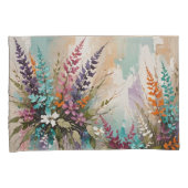 フローラカラフルオンブルーベージュホワイトラベンダー 枕カバー (正面右)