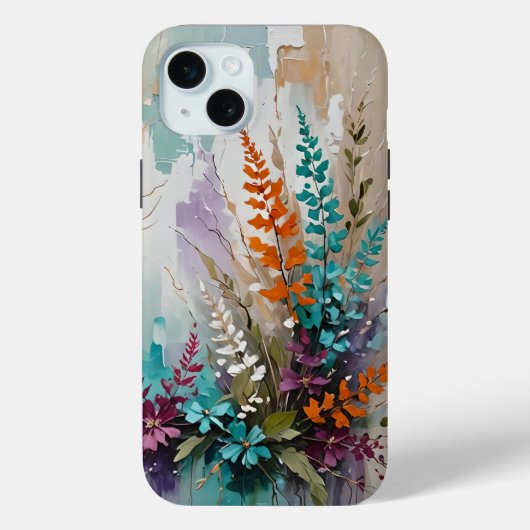 フローラカラフルオンブルーベージュホワイトラベンダー Case-Mate iPhoneケース (裏面)