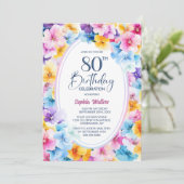 フローラカラフルオーバル80th誕生日パーティー 招待状 (スタンド正面)