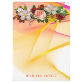 フローラカラフルカラーテンプレート赤ピンク クリップボード (裏面)