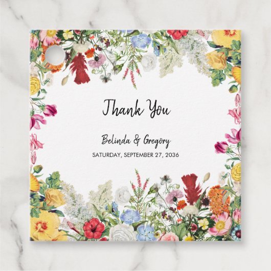 フローラカラフルガーデン結婚フラワーズギフト フェイバータグ (正面)