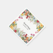 フローラカラフルガーデン結婚フラワーズ スタンダードカクテルナプキン (角)