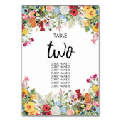 フローラカラフルガーデン結婚フラワーズ テーブルナンバー (裏面)