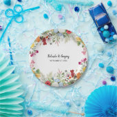 フローラカラフルガーデン結婚フラワーズ ペーパープレート (パーティー)