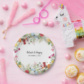 フローラカラフルガーデン結婚フラワーズ ペーパープレート (パーティー)