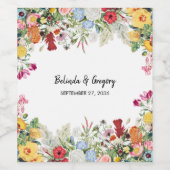 フローラカラフルガーデン結婚フラワーズ ワインラベル (シングルラベル)