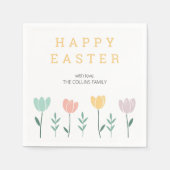 フローラカラフルキュートリモダンップ復活祭 スタンダードカクテルナプキン (正面)