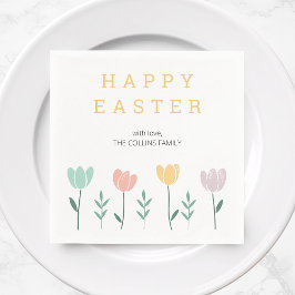 フローラカラフルキュートリモダンップ復活祭 スタンダードカクテルナプキン