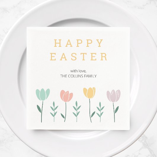 フローラカラフルキュートリモダンップ復活祭 スタンダードカクテルナプキン