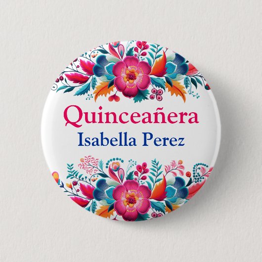 フローラカラフルキンセアニェラメキシカンフィエスタ 缶バッジ (正面)