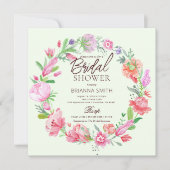 フローラカラフルクラウンブライダルシャワー招待 招待状 (正面)