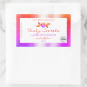 フローラカラフルグリッターのホワイトプロダクトラベルのロゴ 長方形シール (バッグ)