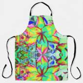フローラカラフルグリーンピンキユリ熱帯花 エプロン (正面)