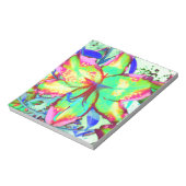 フローラカラフルグリーンピンキユリ熱帯花 ノートパッド (回転)