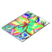 フローラカラフルグリーンピンキユリ熱帯花 ノートブック (左側)