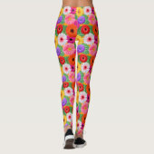 フローラカラフルゲルベラデイジーおもしろいシックボタニカル レギンス (裏面)