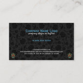 フローラカラフルシュガースカル&ブラックダマスク 名刺 (裏面)