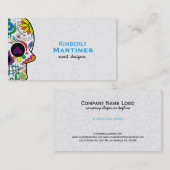 フローラカラフルシュガースカル&ホワイトダマスク2 名刺 (正面/裏面)