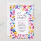 フローラカラフルスウィート16thバースデーパーティー 招待状 (正面)