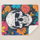 フローラカラフルスカルアートシェルパブランケット シェルパブランケット (正面(横))
