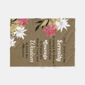 フローラカラフルセレニティ祈りの言葉 フリースブランケット (正面(横))