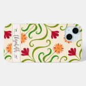 フローラカラフルダマスクひまわり柄かわいいフォーク Case-Mate iPhoneケース (裏面 (横))