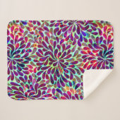 フローラカラフルダマスクシームレスパターン シェルパブランケット (正面(横))