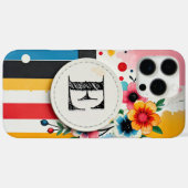 フローラカラフルデザインサークルフレームシックモノグラム Case-Mate iPhoneケース (裏面 (横))