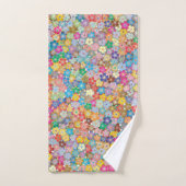 フローラカラフルデザインバスタオル バスタオルセット (ハンドタオル)