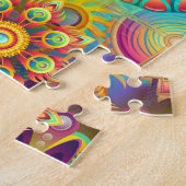 フローラカラフルデザインブーケマンダラ ジグソーパズル (側面)