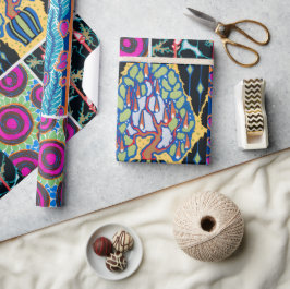 フローラカラフルデザイン,アールヌーボー，アールデコ ラッピングペーパー