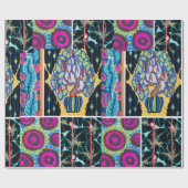 フローラカラフルデザイン,アールヌーボー，アールデコ ラッピングペーパー (フラット)