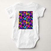 フローラカラフルトロピ離れカル花Pattern-23 ベビーボディスーツ (裏面)