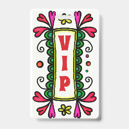 フローラカラフルドードルVIPパーティーバッジ バッジ