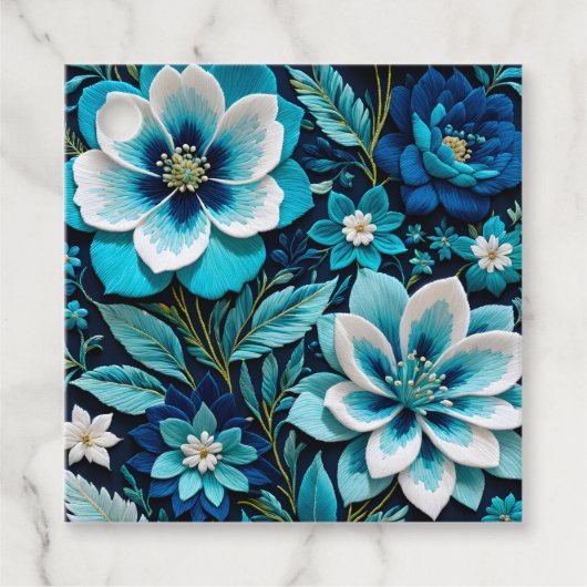 フローラカラフルニードレポイントアートギフトラベル フェイバータグ (正面)